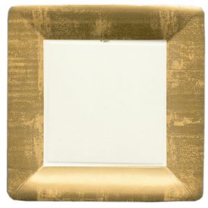 Gold Leaf Square Paper Dinner Plates – Caspari