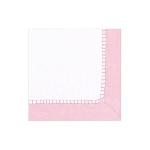 Linen Border Petal Pink Paper Cocktail Napkins – Caspari