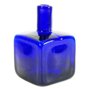 Blenko Glass Block Bud Vase – Cobalt Blue