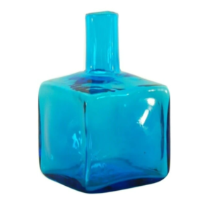 Blenko Glass Block Bud Vase – Turquoise
